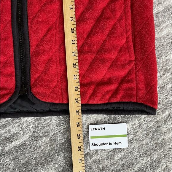 Tommy Hilfiger Red Quilted Jacket Women's Size M Full Zip with Pockets - Picture 12 of 14
